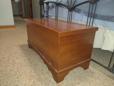 Amish Country Cherry Blanket Chest with Key- Approx 36" x 17" x 18" Tall