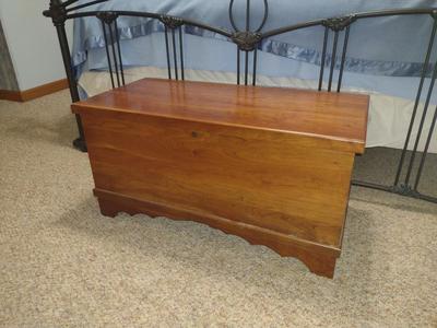 Amish Country Cherry Blanket Chest with Key- Approx 36" x 17" x 18" Tall