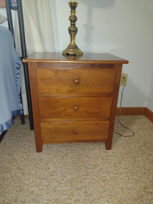Amish Country Cherry Three Drawer Side Table- Approx 24" x 17" x 26" Tall (Choice A- Right)