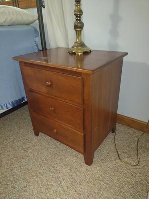 Amish Country Cherry Three Drawer Side Table- Approx 24" x 17" x 26" Tall (Choice A- Right)