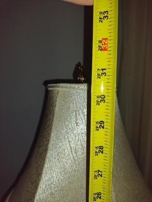 Pair of Metal Post Table Top Lamps with Shades