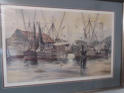 Virginia Fouche Bolton 'Big Bay Creek' Framed Print #218/600- Double Signed by Artist