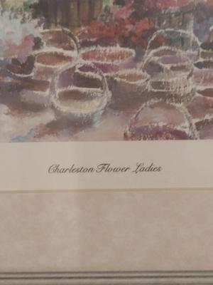 Virginia Fouche Bolton 'Charleston Flower Ladies' Framed Print- Double Signed by Artist
