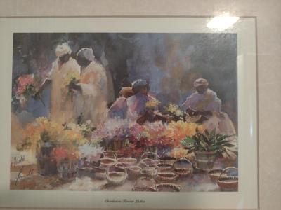 Virginia Fouche Bolton 'Charleston Flower Ladies' Framed Print- Double Signed by Artist