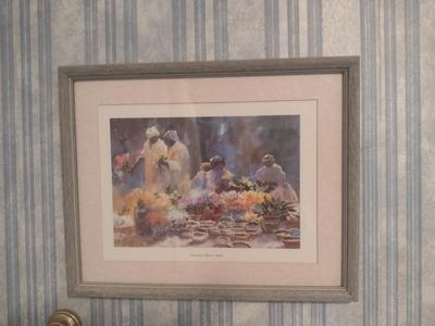 Virginia Fouche Bolton 'Charleston Flower Ladies' Framed Print- Double Signed by Artist