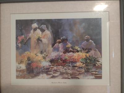 Virginia Fouche Bolton 'Charleston Flower Ladies' Framed Print- Double Signed by Artist