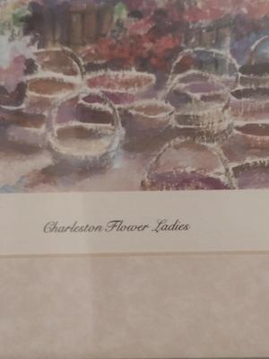 Virginia Fouche Bolton 'Charleston Flower Ladies' Framed Print- Double Signed by Artist