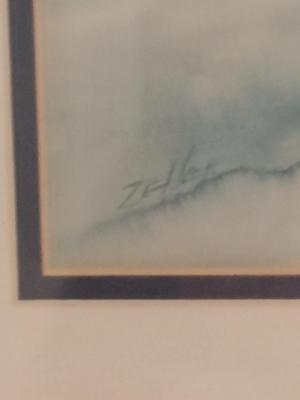 Donna Zeller Abstract Watercolor Painting- Framed and Matted Under Glass