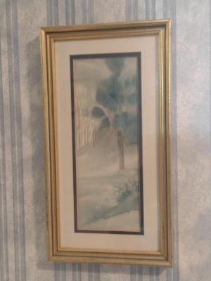 Donna Zeller Abstract Watercolor Painting- Framed and Matted Under Glass
