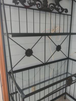 Metal Baker's Rack with Glass Shelves- Approx 40" x 16" x 72" Tall