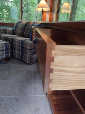 Wooden Cherry Finish Storage Shelf- Approx 54 1/2" x 17" x 32" Tall