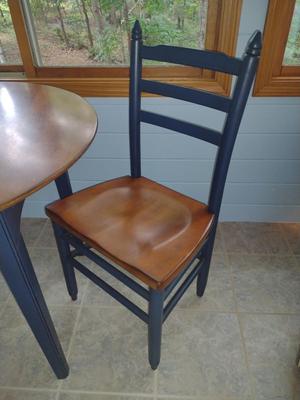Three Piece Dining Set- Two Tone Ladder Back Chairs with Table