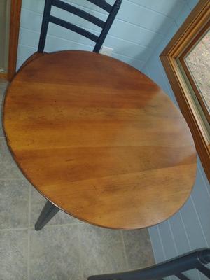 Three Piece Dining Set- Two Tone Ladder Back Chairs with Table
