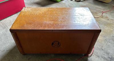Vintage wooden toy chest