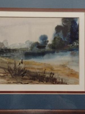 Abstract Watercolor Painting- Framed and Matted Under Glass