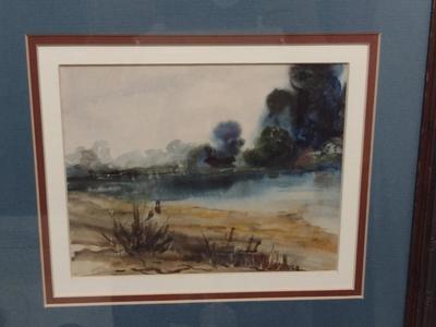 Abstract Watercolor Painting- Framed and Matted Under Glass