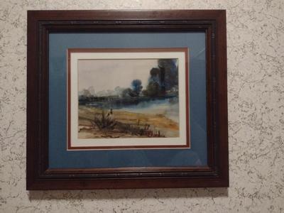 Abstract Watercolor Painting- Framed and Matted Under Glass