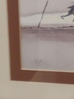 Pair of Framed Children Playing/Winter Scene Paintings