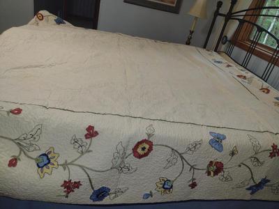 LL Bean Quilted King Size Coverlet- Approx 105" x 95"