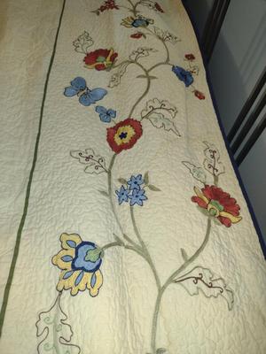LL Bean Quilted King Size Coverlet- Approx 105" x 95"