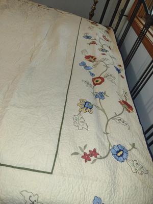 LL Bean Quilted King Size Coverlet- Approx 105" x 95"