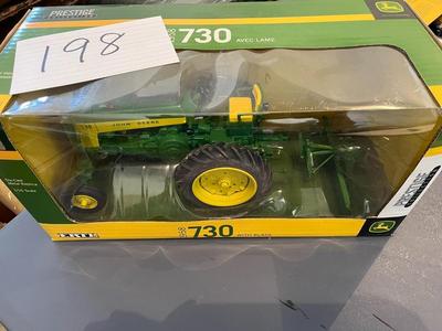 John Deere Die Cast 1958 730 With Blade Metal Replica Scale 1/16