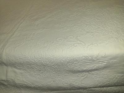 JC Penney Quilted King Size Cotton Coverlet with Scalloped Edge- Approx 111" x 113"