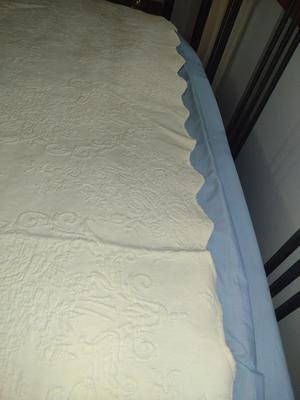 JC Penney Quilted King Size Cotton Coverlet with Scalloped Edge- Approx 111" x 113"