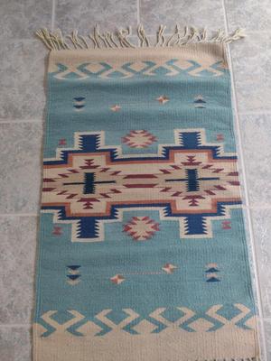 Woven Native American Design Area Rug- Approx 40" x 23 1/4"