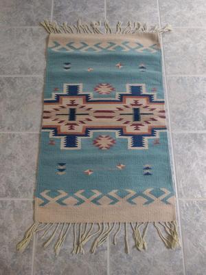 Woven Native American Design Area Rug- Approx 40" x 23 1/4"