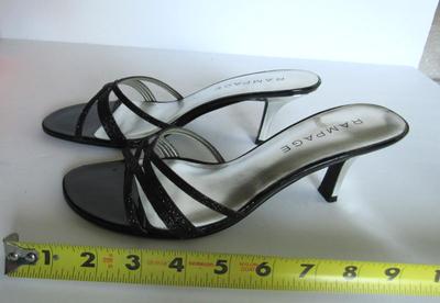 Women's Open Toed High Heeled Sandals, Sparkly, Rampage, 9M