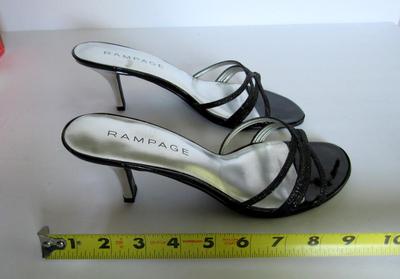 Women's Open Toed High Heeled Sandals, Sparkly, Rampage, 9M