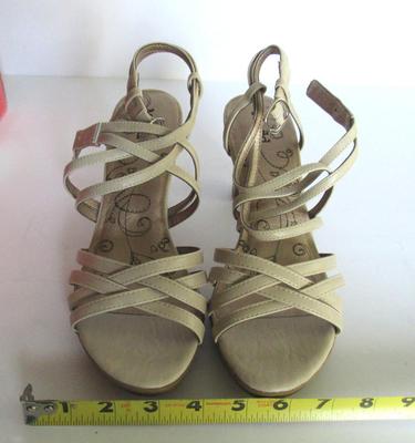 Women's Open Toed High Heeled Sandles, Ankle Straps, Mudd