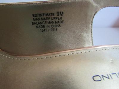 Nice Pale Peach Colored Open Back High Heels, Bandolino, 9M