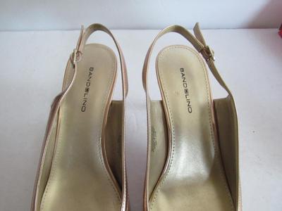 Nice Pale Peach Colored Open Back High Heels, Bandolino, 9M