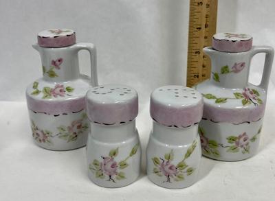 Salt and pepper oil, and vinegar set - Ceramic Condiment Set