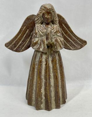 Angel Statue, Painted Plaster 12" tall