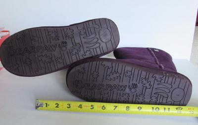 Women's Plum Colored Suede Boots, Bearpaw, 9, Unused