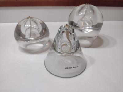 Three Glass Oil Candles/Lamps