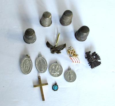 Religious Charms and Thimbles, Read Description