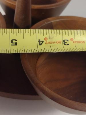 Vintage Kustom Kraft Black Walnut Rotating Condiment Caddy