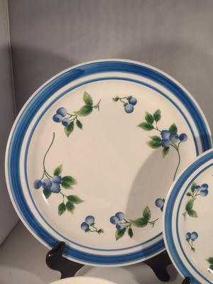 L.L. Bean Dinnerware- Blueberry Pattern- Approx 31 Pieces