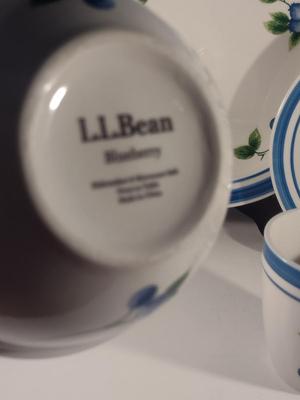 L.L. Bean Dinnerware- Blueberry Pattern- Approx 31 Pieces