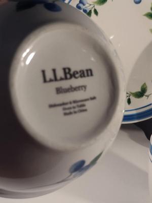 L.L. Bean Dinnerware- Blueberry Pattern- Approx 31 Pieces