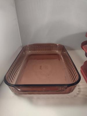 Pyrex and Corningware Visions Cranberry Glass Bakeware