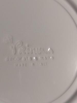 Italian Porcelain Primula Botanical Design Plates (6 Pcs) and Bowls (6 Pcs)- 3 Designs