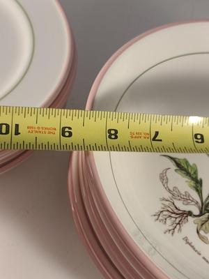 Italian Porcelain Primula Botanical Design Plates (6 Pcs) and Bowls (6 Pcs)- 3 Designs