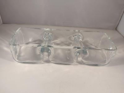 Krosno Polish Glass Three Section Relish Tray