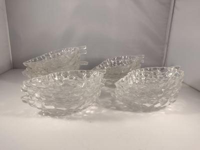 Vintage Grape Design Glass Fruit/Salad Bowls- 12 Pieces