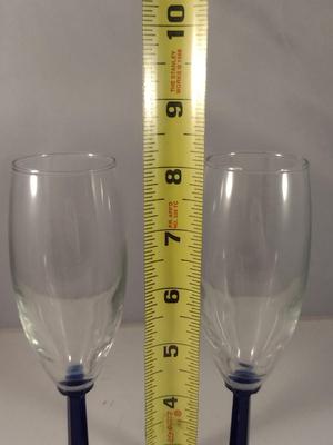 Cobalt Stem Champagne Flutes/Wine Goblets- 7 Pieces